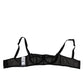 Dolce & Gabbana Black Floral Underwired Balconette Bra Underwear