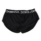 Dolce & Gabbana Black Nylon Logo Waistband Shorts Underwear