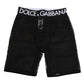 Dolce & Gabbana Black Cotton Logo Shorts Midi Trouser Underwear