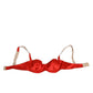 Dolce & Gabbana Red Silk Satin Underwire Bra Semi-Pad Underwear