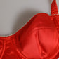 Dolce & Gabbana Red Silk Satin Underwire Bra Semi-Pad Underwear