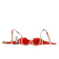 Dolce & Gabbana Red Silk Satin Underwire Bra Semi-Pad Underwear