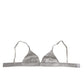 Dolce & Gabbana Gray Silk Satin Triangle Soft Cup Bra Underwear
