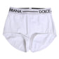 Dolce & Gabbana White Nylon Logo Waistband Shorts Underwear