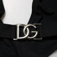 Dolce & Gabbana Black Nylon Deep V-Neck One Piece Swimwear