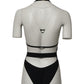 Dolce & Gabbana Black Nylon Deep V-Neck One Piece Swimwear