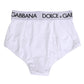 Dolce & Gabbana White Nylon Logo Waistband Panty Underwear