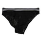 Dolce & Gabbana Black Lace Nylon High Waist Panty Underwear