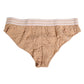 Dolce & Gabbana Beige Lace Nylon High Waist Panty Underwear