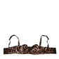 Dolce & Gabbana Brown Leopard Silk Balconnet Bra Underwear