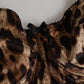 Dolce & Gabbana Brown Leopard Silk Balconnet Bra Underwear