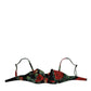 Dolce & Gabbana Black Floral Nylon Padded Balconnet Bra Underwear