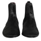 Dolce & Gabbana Black Leather Fur Men CHELSEA Boots Shoes
