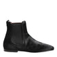 Dolce & Gabbana Black Leather Fur Men CHELSEA Boots Shoes