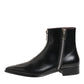 Dolce & Gabbana Black Calfskin Leather Men SHORT Boots Shoes