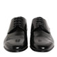 Dolce & Gabbana Black Calfskin Leather Derby Men Dress Shoes
