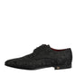 Dolce & Gabbana Black Brocade Lace Up Derby Men Dress Shoes
