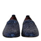 Dolce & Gabbana Blue Sequined Loafers Slippers Men Dress Shoes