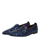 Dolce & Gabbana Blue Sequined Loafers Slippers Men Dress Shoes