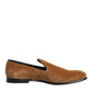 Dolce & Gabbana Brown Suede Slip On Men Loafers Formal Shoes