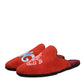 Dolce & Gabbana Red Suede DG King Men House Slippers Shoes