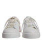 Dolce & Gabbana White Red Portofino Low Top Men Sneakers Shoes