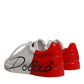 Dolce & Gabbana White Red Portofino Low Top Men Sneakers Shoes