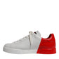 Dolce & Gabbana White Red Portofino Low Top Men Sneakers Shoes
