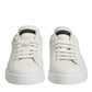 Dolce & Gabbana White Black Leather Low Top Men Sneakers Shoes