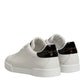 Dolce & Gabbana White Black Leather Low Top Men Sneakers Shoes