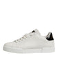 Dolce & Gabbana White Black Leather Low Top Men Sneakers Shoes