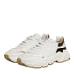 Dolce & Gabbana White Gold Daymaster Low Top Sneakers Shoes
