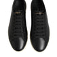 Dolce & Gabbana Black Leather Lace Up Low Top Sneakers Shoes