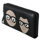 Dolce & Gabbana Black Leather #DGFAMILY Zipper Continental Mens Wallet Mens Wallet
