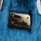 Dolce & Gabbana Blue Fur Logo Plaque Double Handle Shoulder Bag Womens Shoulder Bag Womens Tote Bag