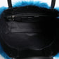 Dolce & Gabbana Blue Fur Logo Plaque Double Handle Shoulder Bag Womens Shoulder Bag Womens Tote Bag