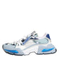 Dolce & Gabbana White Blue Nylon Airmaster Sneakers Shoes