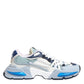 Dolce & Gabbana White Blue Nylon Airmaster Sneakers Shoes