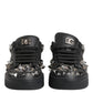 Dolce & Gabbana Black Portofino Studded Men Sneakers Shoes
