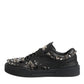 Dolce & Gabbana Black Portofino Studded Men Sneakers Shoes