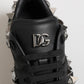 Dolce & Gabbana Black Portofino Studded Men Sneakers Shoes