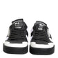 Dolce & Gabbana Black White Leather MIAMI Low Top Sneakers Shoes