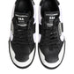 Dolce & Gabbana Black White Leather MIAMI Low Top Sneakers Shoes