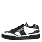Dolce & Gabbana Black White Leather MIAMI Low Top Sneakers Shoes
