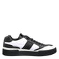 Dolce & Gabbana Black White Leather MIAMI Low Top Sneakers Shoes