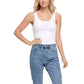 Only White Cotton Tank Top