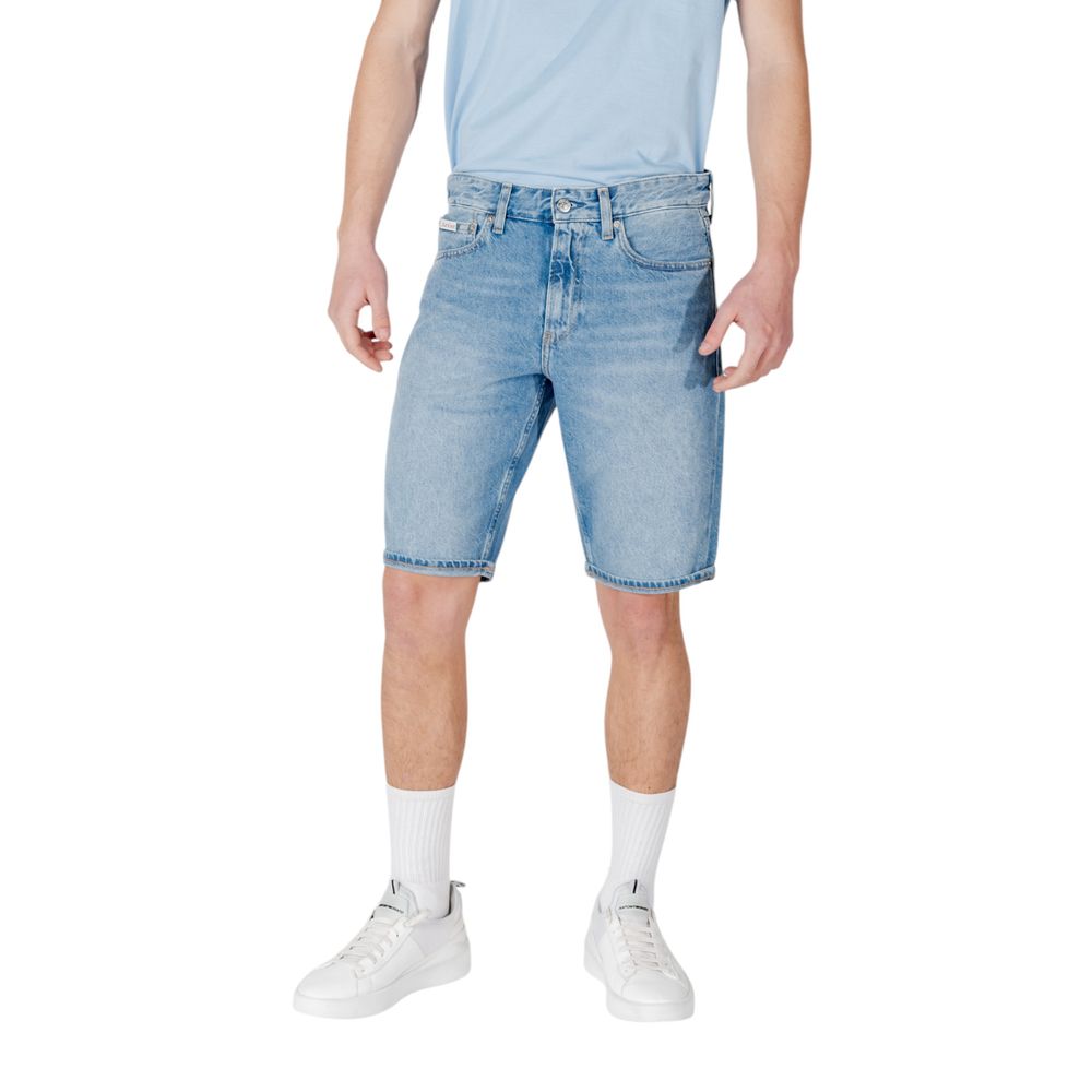 Calvin Klein Jeans Blue Cotton Bermuda Shorts Mens Shorts