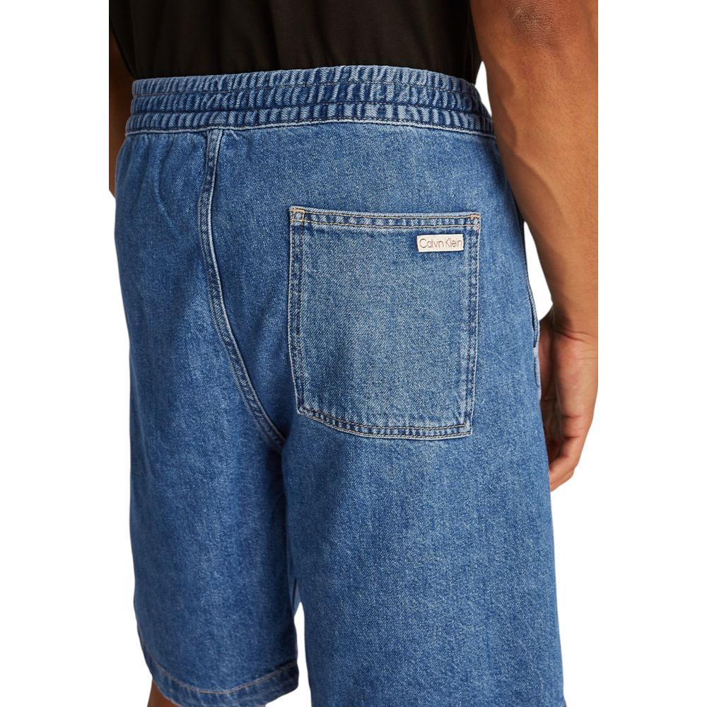 Calvin Klein Jeans Blue Cotton Bermuda Shorts Mens Shorts