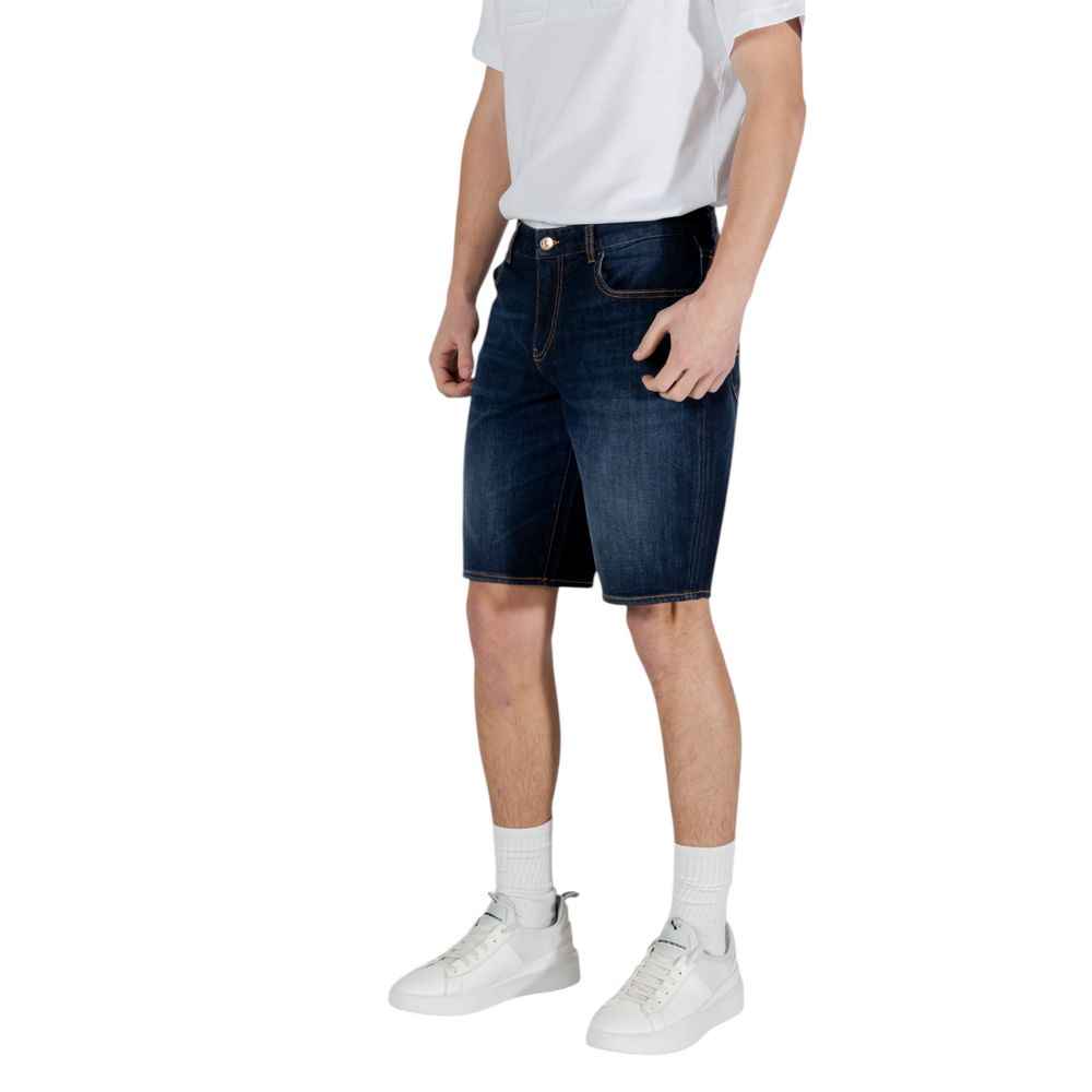 Armani Exchange Blue Cotton Bermuda Shorts Mens Shorts