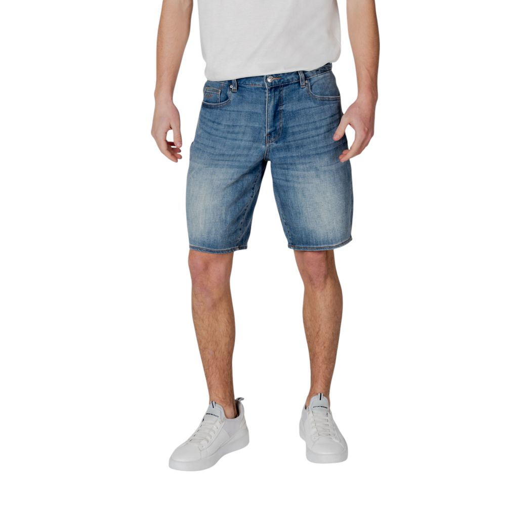 Armani Exchange Blue Polyester Bermuda Shorts Mens Shorts